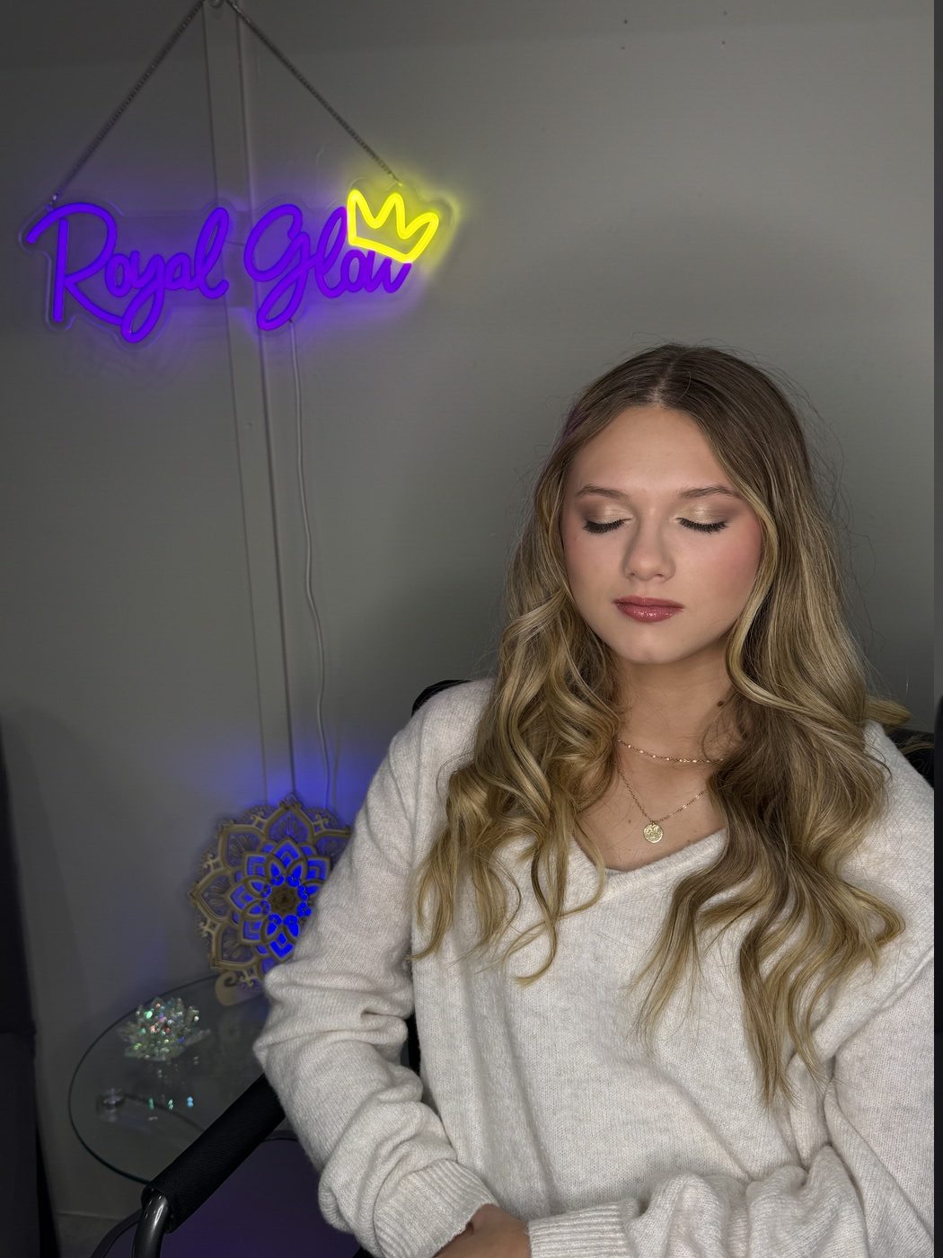 Professional bridal makeup application at Royal Glow Beauty & Esthetics in Boardman, Ohio